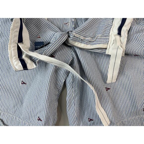 Polo Ralph Lauren Mens Seersucker Shorts 36 Nautical Flag Embroidered Striped - Picture 15 of 16